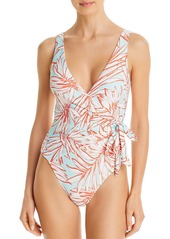 VINCE CAMUTO Printed Side-Tie One Piece Swimsuit