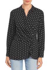VINCE CAMUTO Printed Twist Front Top