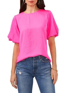 Vince Camuto Puff Sleeve Hammered Satin Blouse