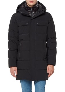 Vince Camuto Quilted Parka with Bib & Removable Hood in Black at Nordstrom