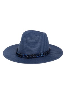 Vince Camuto Resin Chain Straw Panama Hat in Navy at Nordstrom Rack