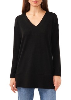 Vince Camuto Ribbed Sleeve V-Neck Top