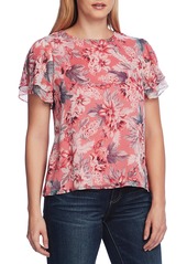 Vince Camuto Romantic Lilies Double Ruffle Sleeve Blouse