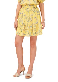Vince Camuto Rosey Vines Ruffle Skirt in Sunburst Yellow at Nordstrom
