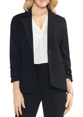 VINCE CAMUTO Ruched-Sleeve Ponte Blazer