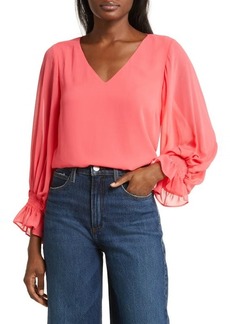 Vince Camuto Ruffle Cuff Peasant Top