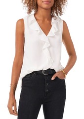 Vince Camuto Ruffle Neck Sleeveless Georgette Blouse