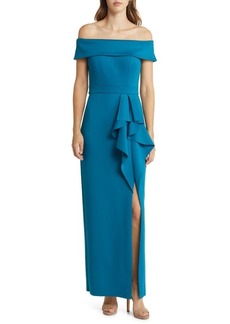 Vince Camuto Ruffle Off the Shoulder Gown