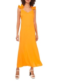 Vince Camuto Ruffle Sleeveless Dress in Sunset Orange at Nordstrom