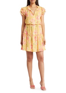 Vince Camuto Ruffle Tie Neck Dress in Yellow at Nordstrom Rack