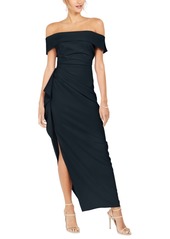 Vince Camuto Ruffled Off-The-Shoulder Gown