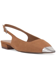 Vince Camuto Sellyn Slingback Capped-Toe Flats - Golden Walnut Suede