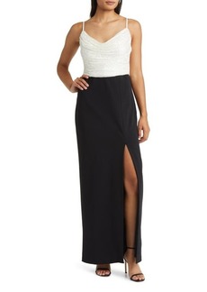 Vince Camuto Sequin Cowl Neck Gown