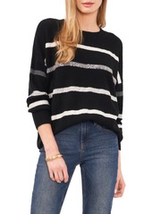 Vince Camuto Sequin Stripe Sweater in Rich Black at Nordstrom Rack