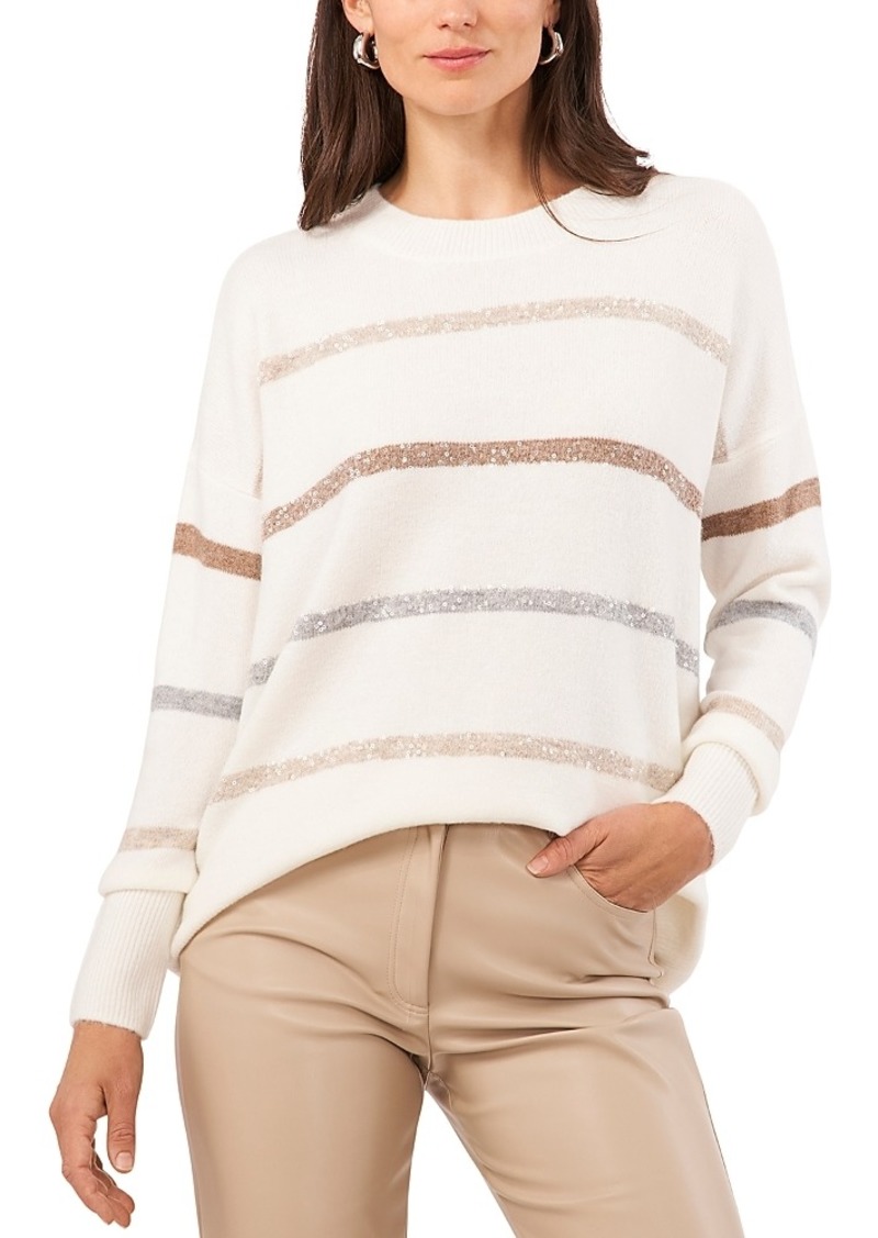 Vince Camuto Sequinned Striped Sweater