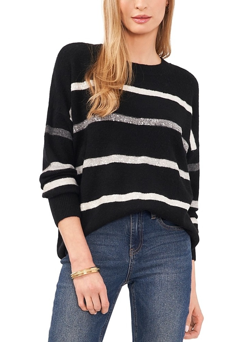 Vince Camuto Sequinned Striped Sweater