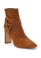 Vince Camuto Sestina Harness Square Toe Bootie in Vintage/smokey Brown Suede at Nordstrom