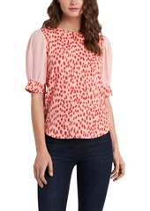 Vince Camuto Sheer Puff Sleeve Top