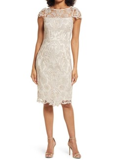 Vince Camuto Shimmer Lace Cocktail Dress in Snd at Nordstrom