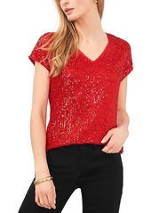 Vince Camuto Short Sleeve Sequin Top
