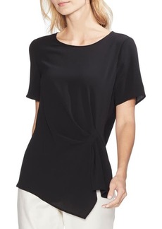 Vince Camuto Side Pleat Mixed Media Blouse