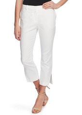Vince Camuto Side Slit Cotton Blend Doubleweave Trousers in New Ivory at Nordstrom
