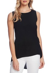Vince Camuto Side Tie Sleeveless High Low Blouse in Rich Black at Nordstrom