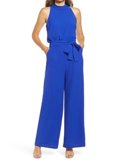 Vince Camuto Sleeveless Ruffle Neck Jumpsuit in Cobalt at Nordstrom