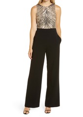 Vince Camuto Sleeveless Sequin Bodice Jumpsuit