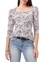 VINCE CAMUTO Snake Print Square Neck Top