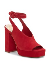 Vince Camuto Somerson Slingback Platform Sandal in Fiery Red True Suede at Nordstrom