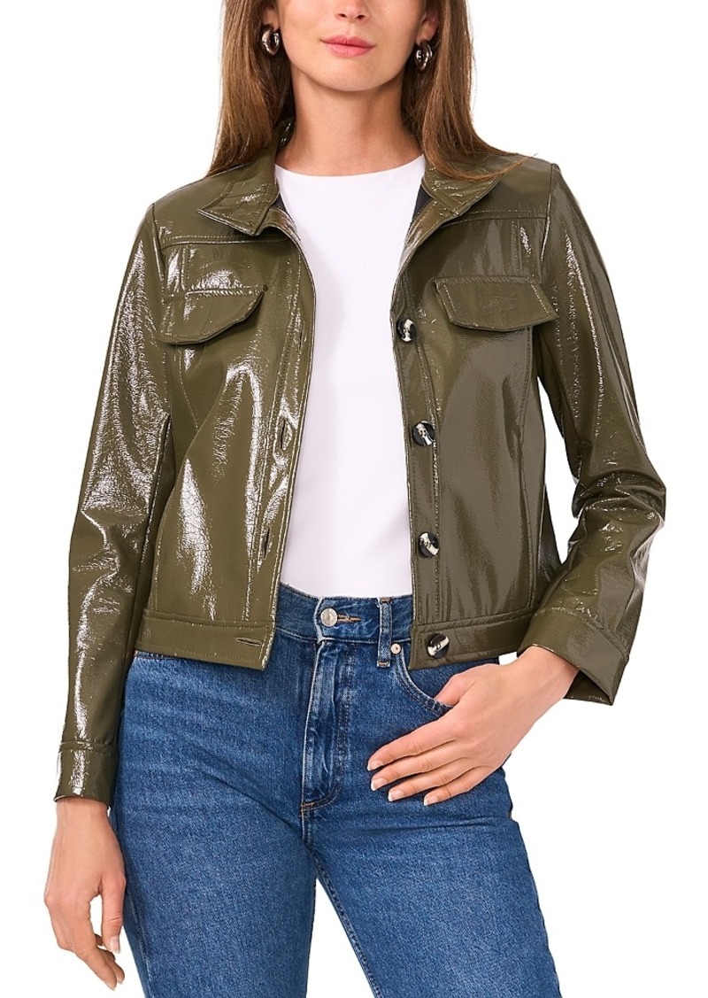 Vince Camuto Stand Color Faux Leather Jacket