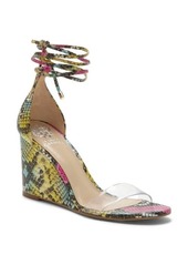 Vince Camuto Stassia Wraparound Wedge Sandal in Multi Snake Print Leather at Nordstrom