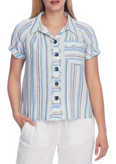 Vince Camuto Stripe Linen & Cotton Shirt