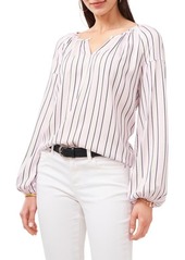Vince Camuto Stripe Peasant Blouse in Corsage Pink at Nordstrom