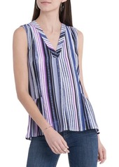 Vince Camuto Stripe Sleeveless Georgette Blouse in Lake at Nordstrom