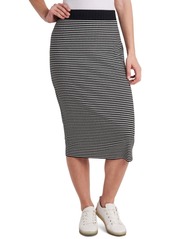 Vince Camuto Striped Pull-On Midi Skirt