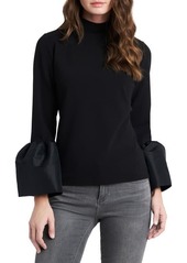Vince Camuto Taffeta Puff Ponte Blouse in Black at Nordstrom
