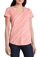 Vince Camuto Tie Dye Stripe Short Sleeve Top in Burnt Clay at Nordstrom