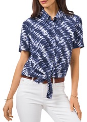 VINCE CAMUTO Tie Dye Tie Front Shirt