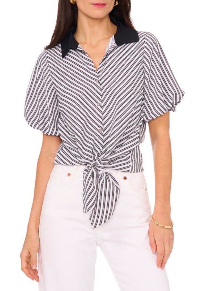 Vince Camuto Tie Front Puff Sleeve Shirt