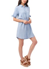 Vince Camuto Tie Sleeve Chambray Shirtdress in Blue Chambray at Nordstrom