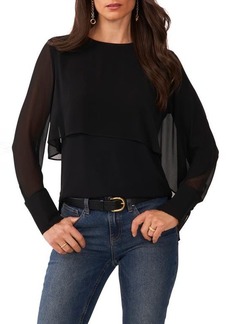 Vince Camuto Tiered Drape Long Sleeve Blouse