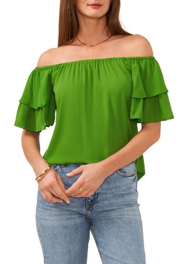 Vince Camuto Tiered Sleeve Off the Shoulder Georgette Top
