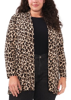 Vince Camuto Trendy Plus Size Leopard-Print Cardigan