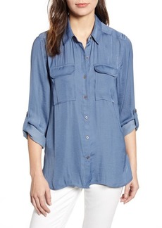 Vince Camuto Two-Pocket Rumple Blouse