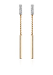 Vince Camuto Two-Tone Glass Stone Baguette Drop Dangle Earrings - Gold