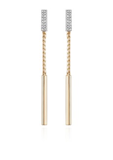Vince Camuto Two-Tone Glass Stone Baguette Drop Dangle Earrings - Gold