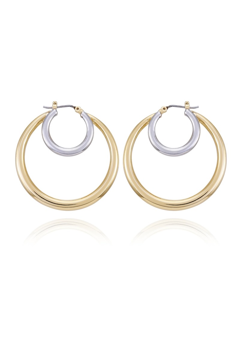Vince Camuto Two-Tone Large Double Hoop Earrings - Gold