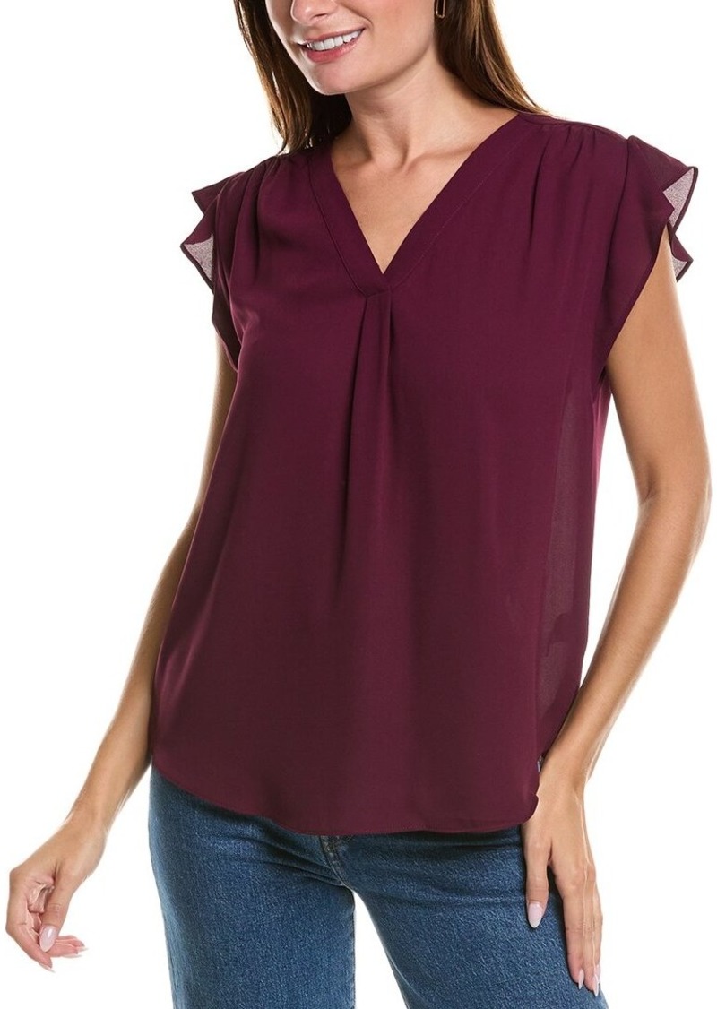 Vince Camuto V-Neck Flutter Sleeve Top